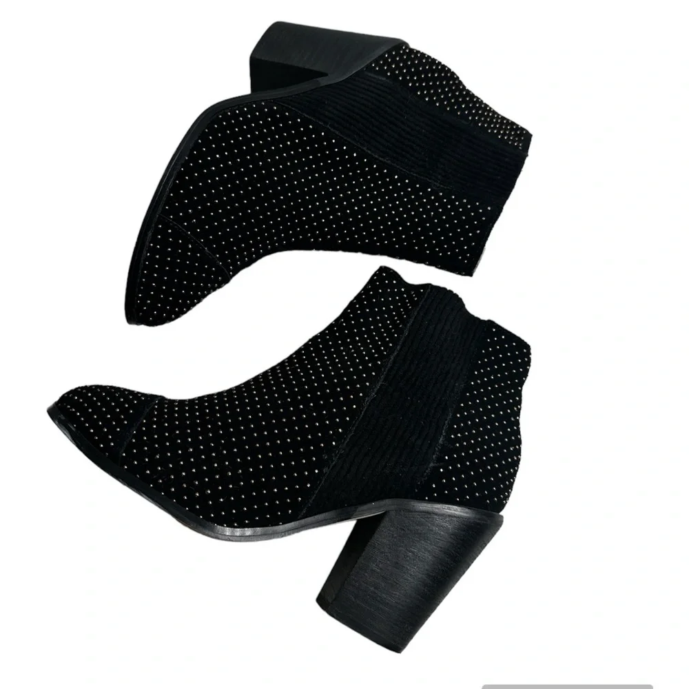 Any anthropology black micro beaded suede ankle boots size 8